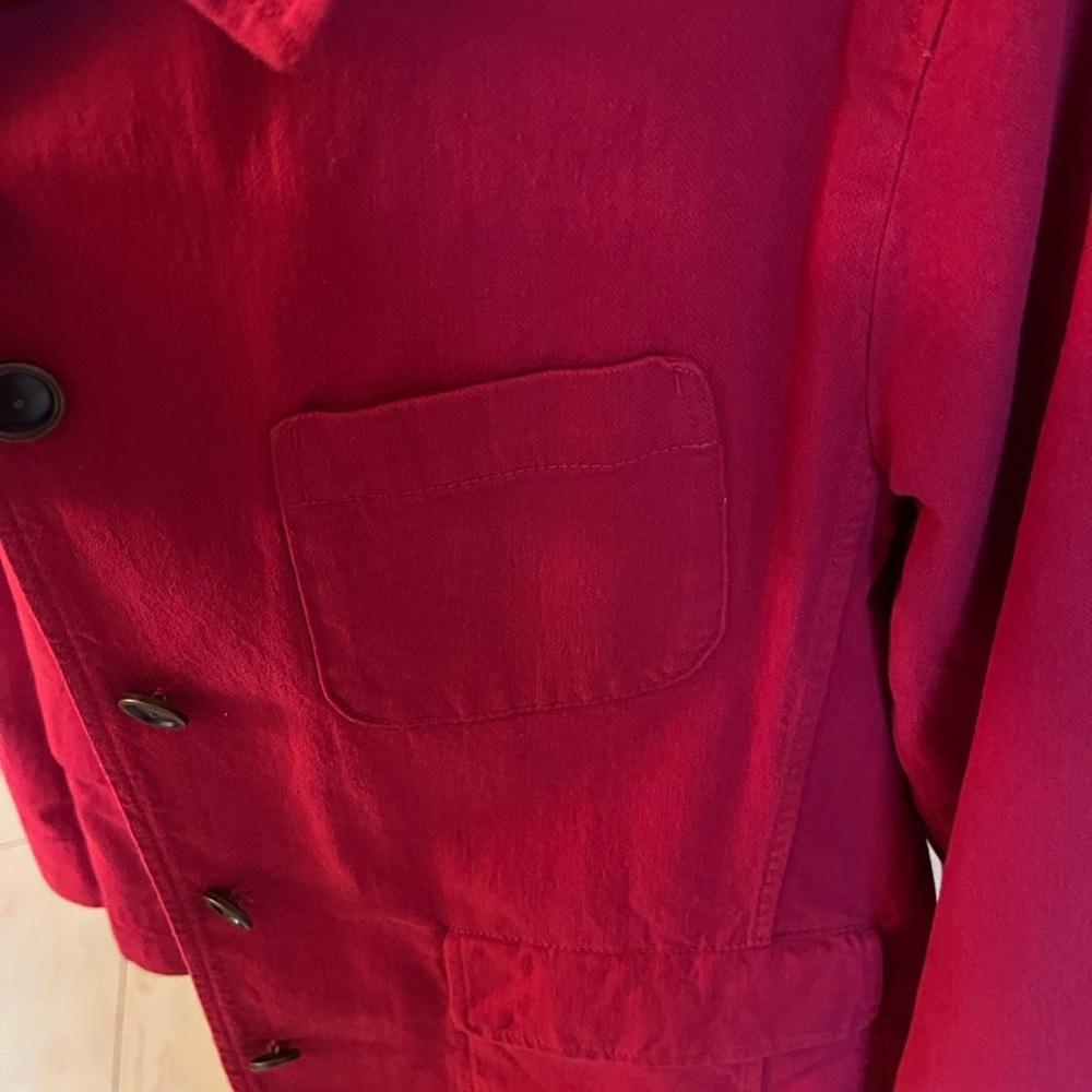 Uniqlo Inez De La Fressange Paris Red Women's Blazer Red Large - Picture 8 of 9
